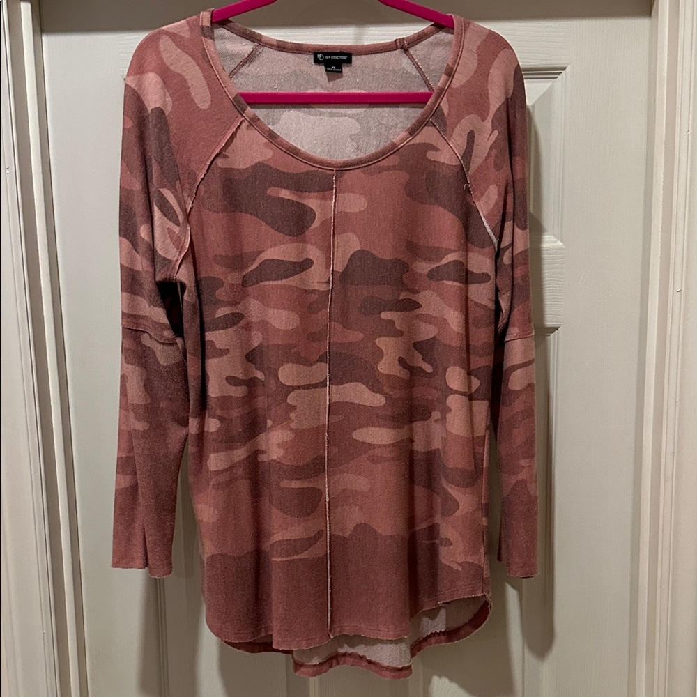 New Directions Pink Camo Blouse